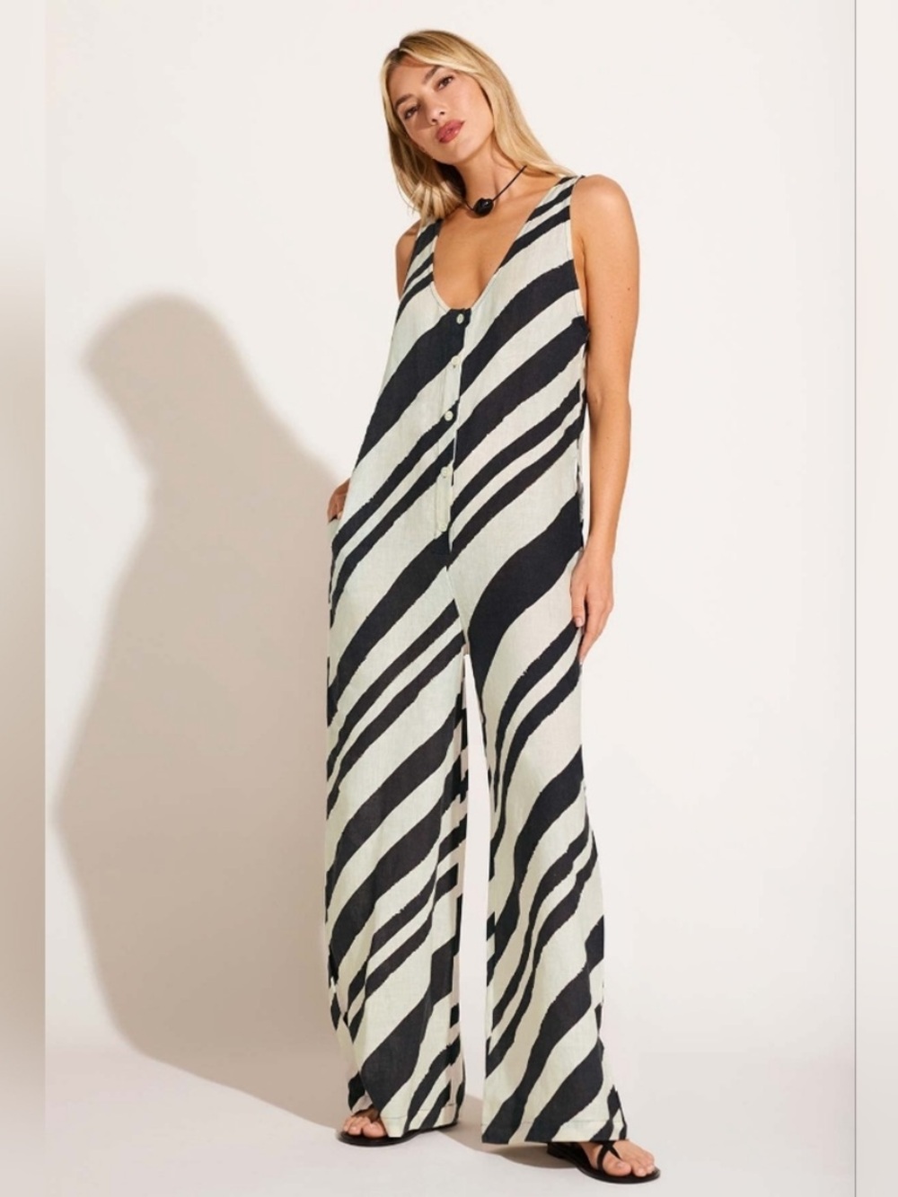 Vitamin A Jessa Jumpsuit Sandbar Stripe
